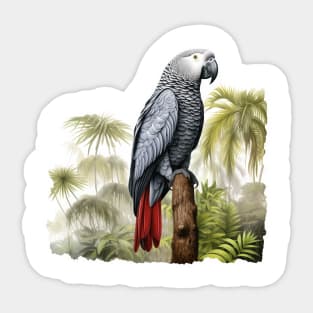 African Grey Parrot Sticker